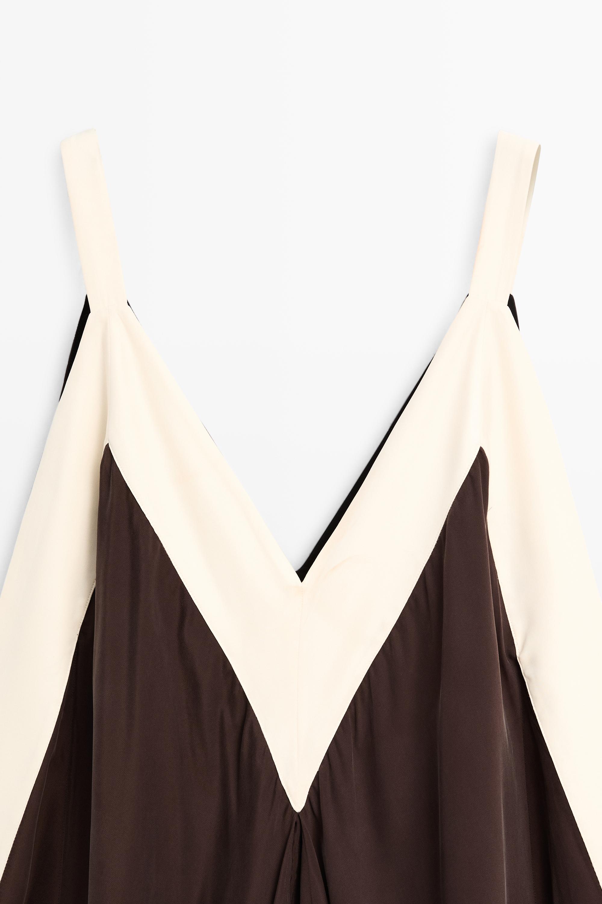 Flowing midi dress with contrast trim detail